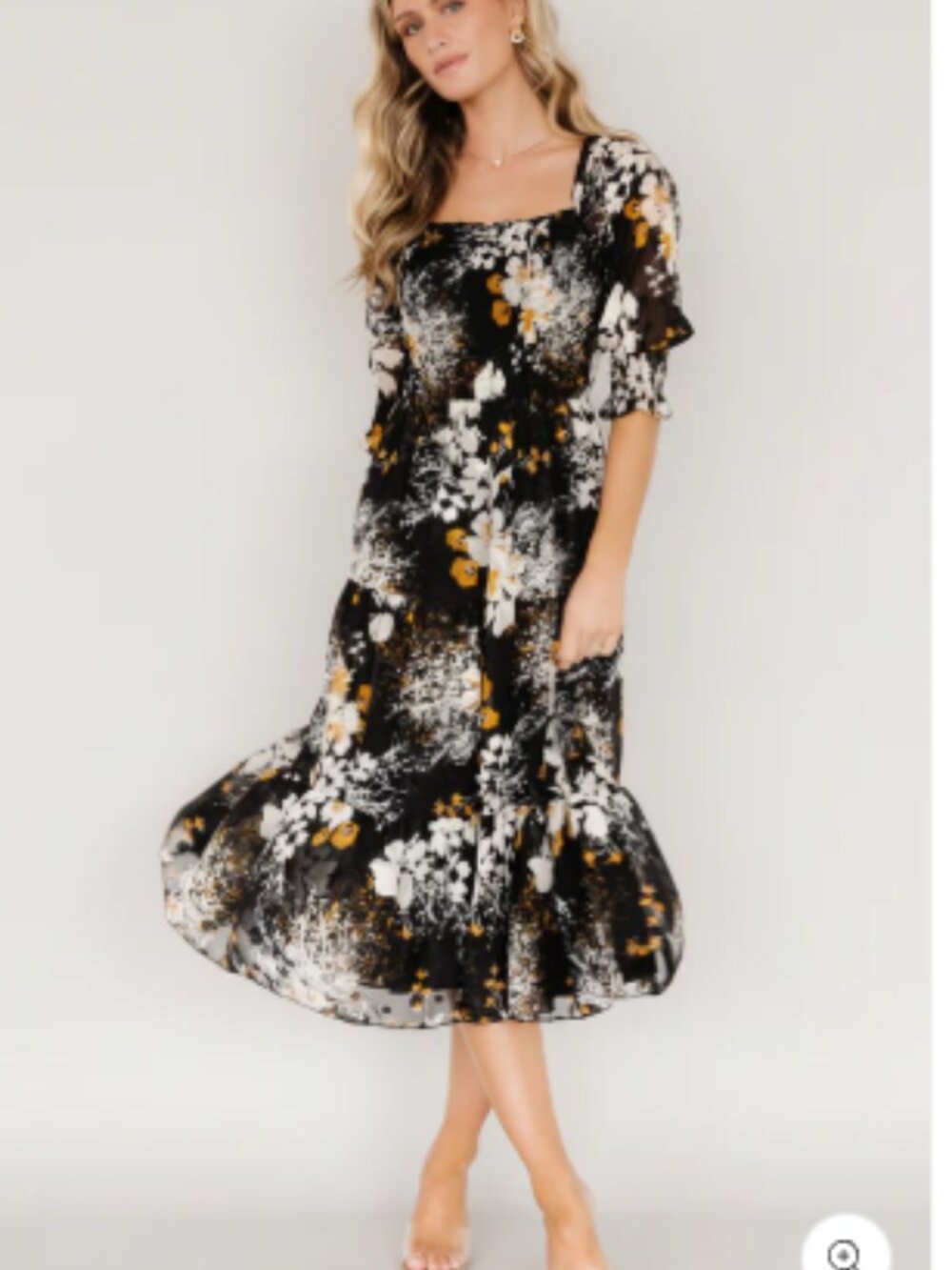 Baltic Born Fabian Jacquard Midi Dress XL Moody Floral